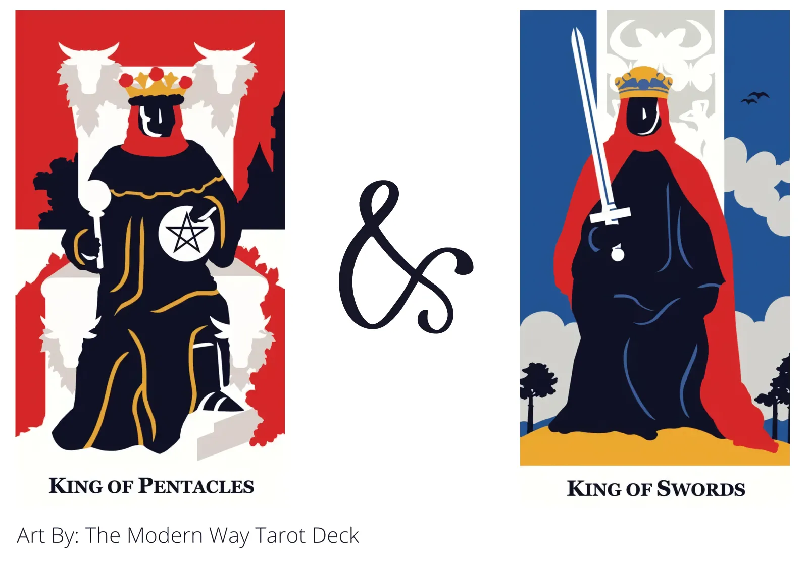 king of pentacles and king of swords tarot cards together