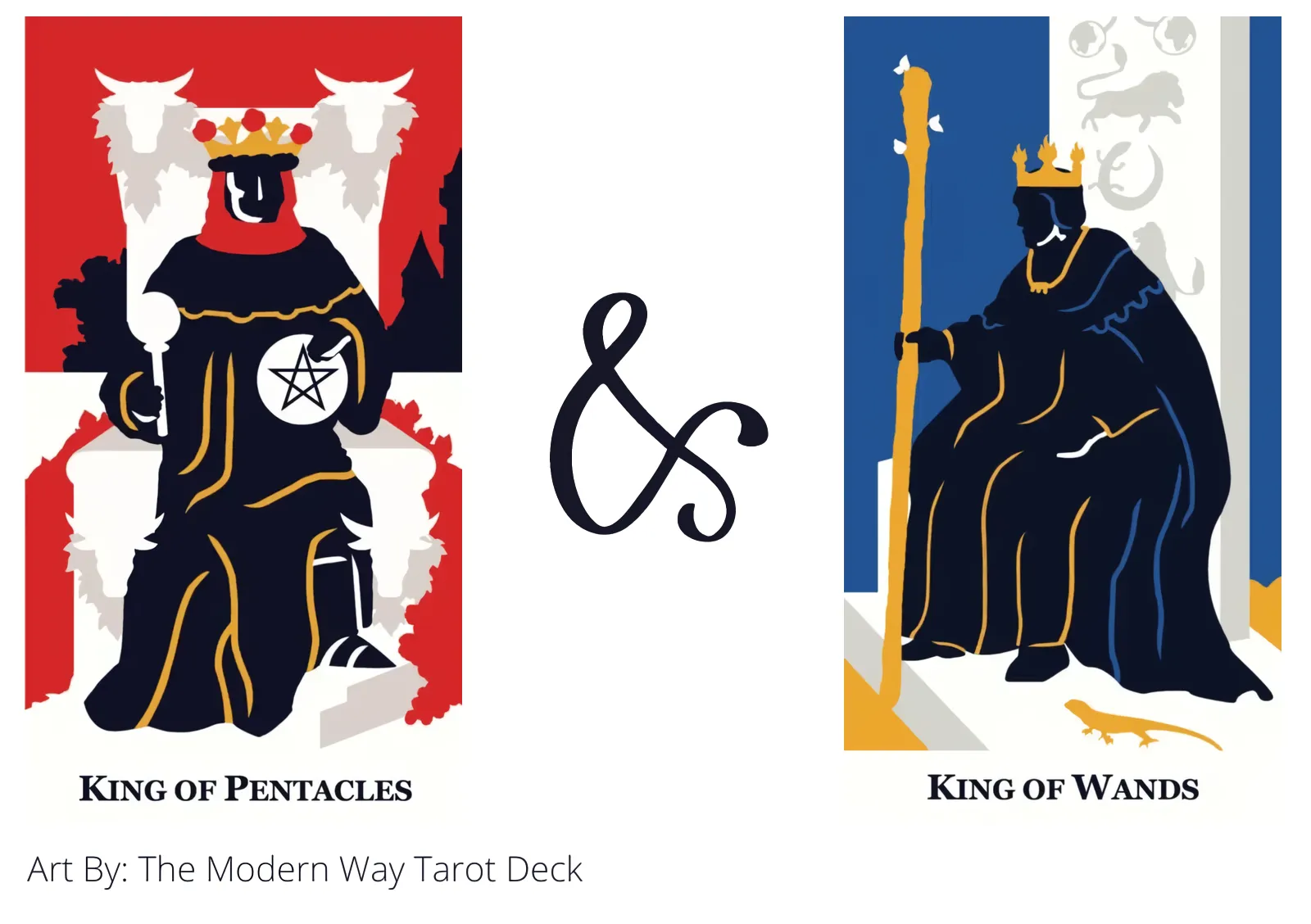king of pentacles and king of wands tarot cards together