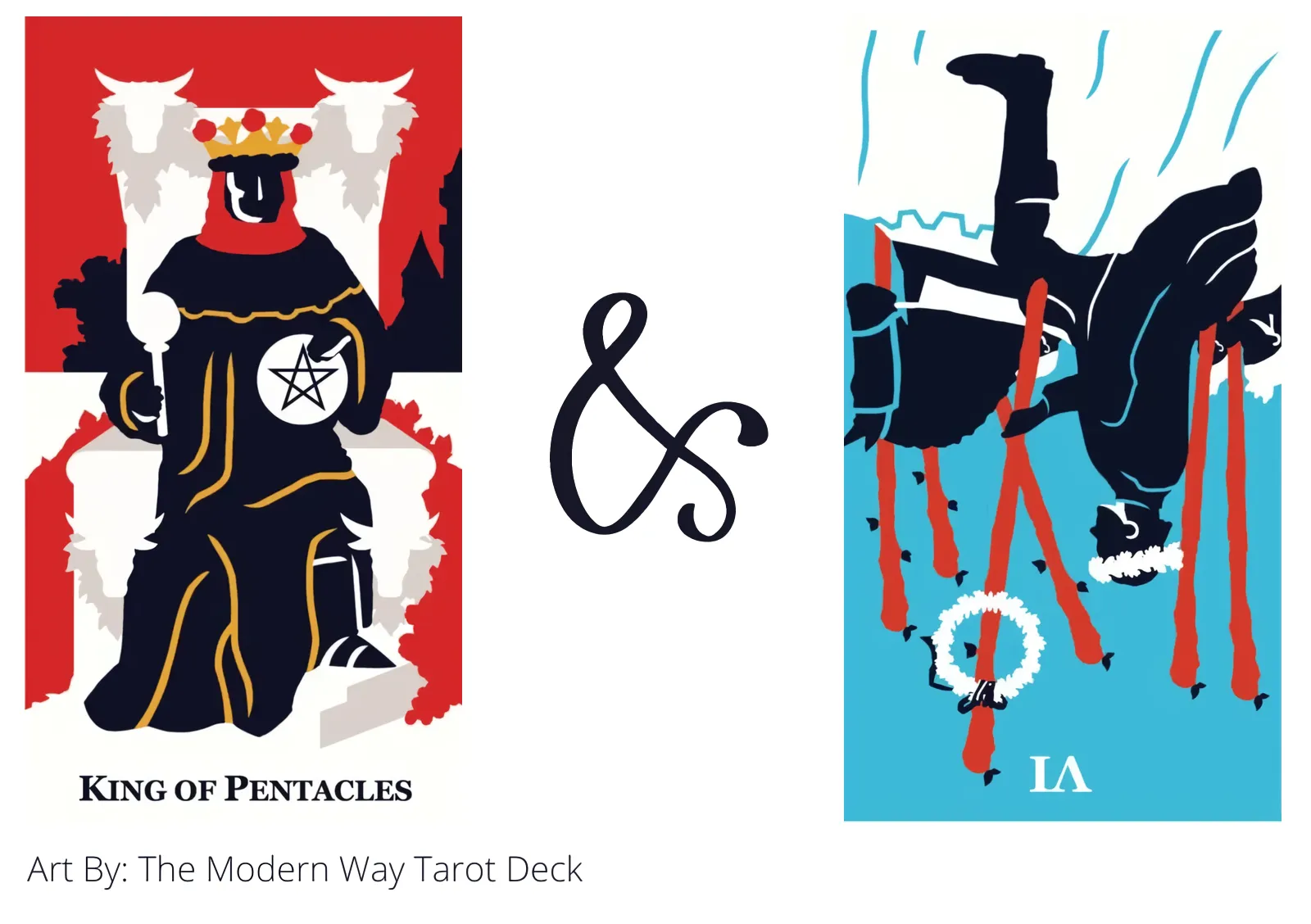king of pentacles and six of wands reversed tarot cards together