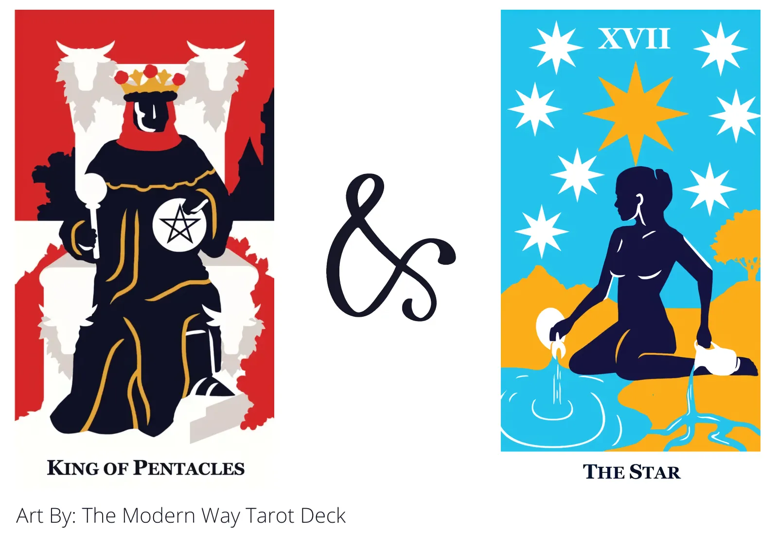 king of pentacles and the star tarot cards together
