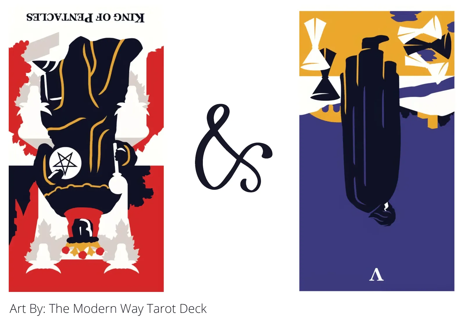 king of pentacles reversed and five of cups reversed tarot cards together