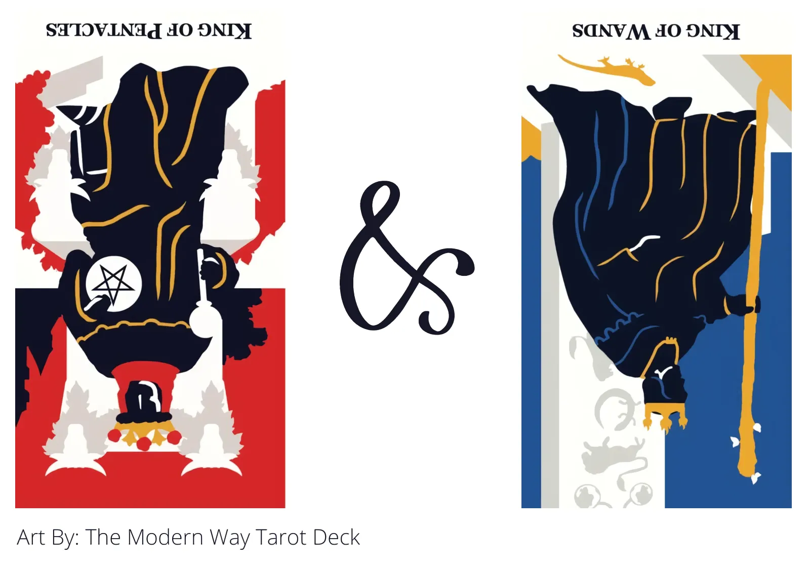 king of pentacles reversed and king of wands reversed tarot cards together