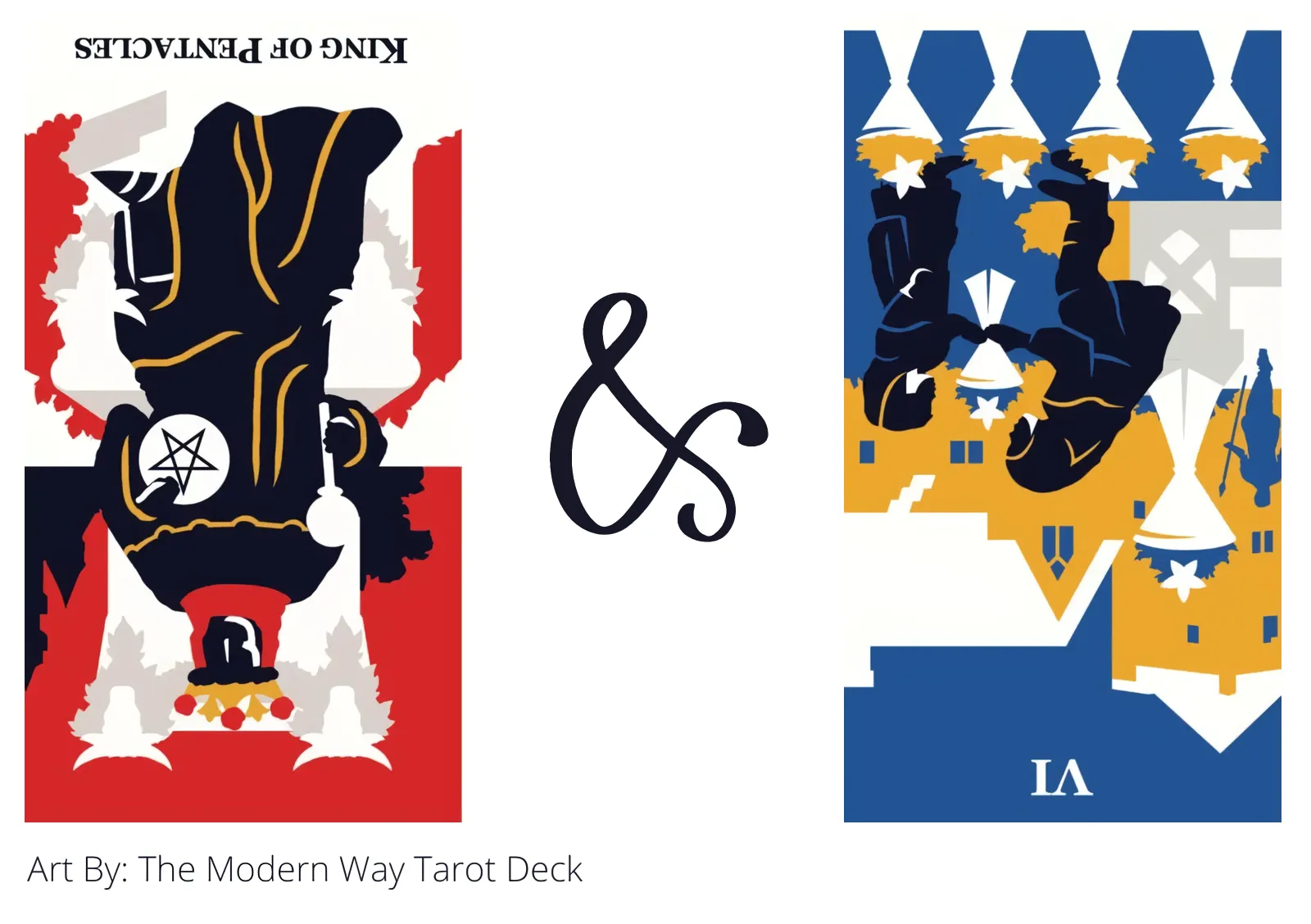 king of pentacles reversed and six of cups reversed tarot cards together
