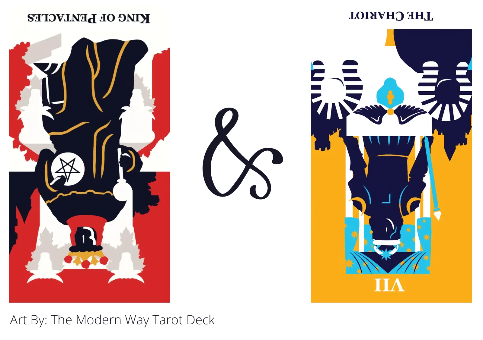 king of pentacles reversed and the chariot reversed tarot cards together