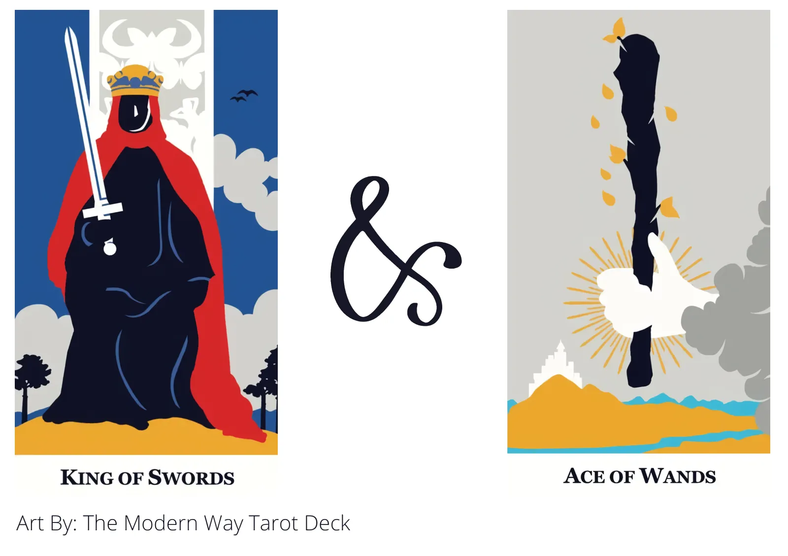 king of swords and ace of wands tarot cards together