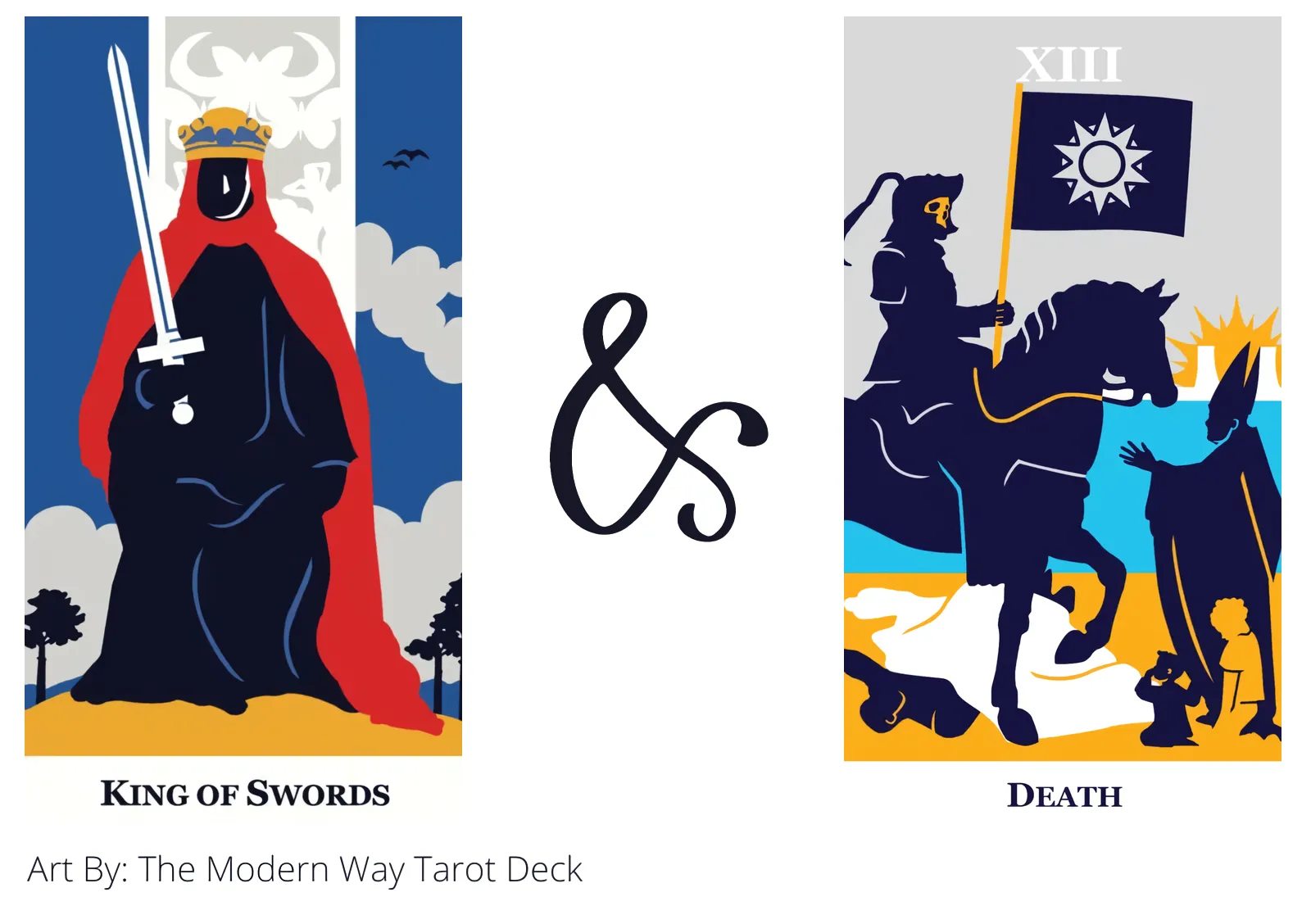 king of swords and death tarot cards together