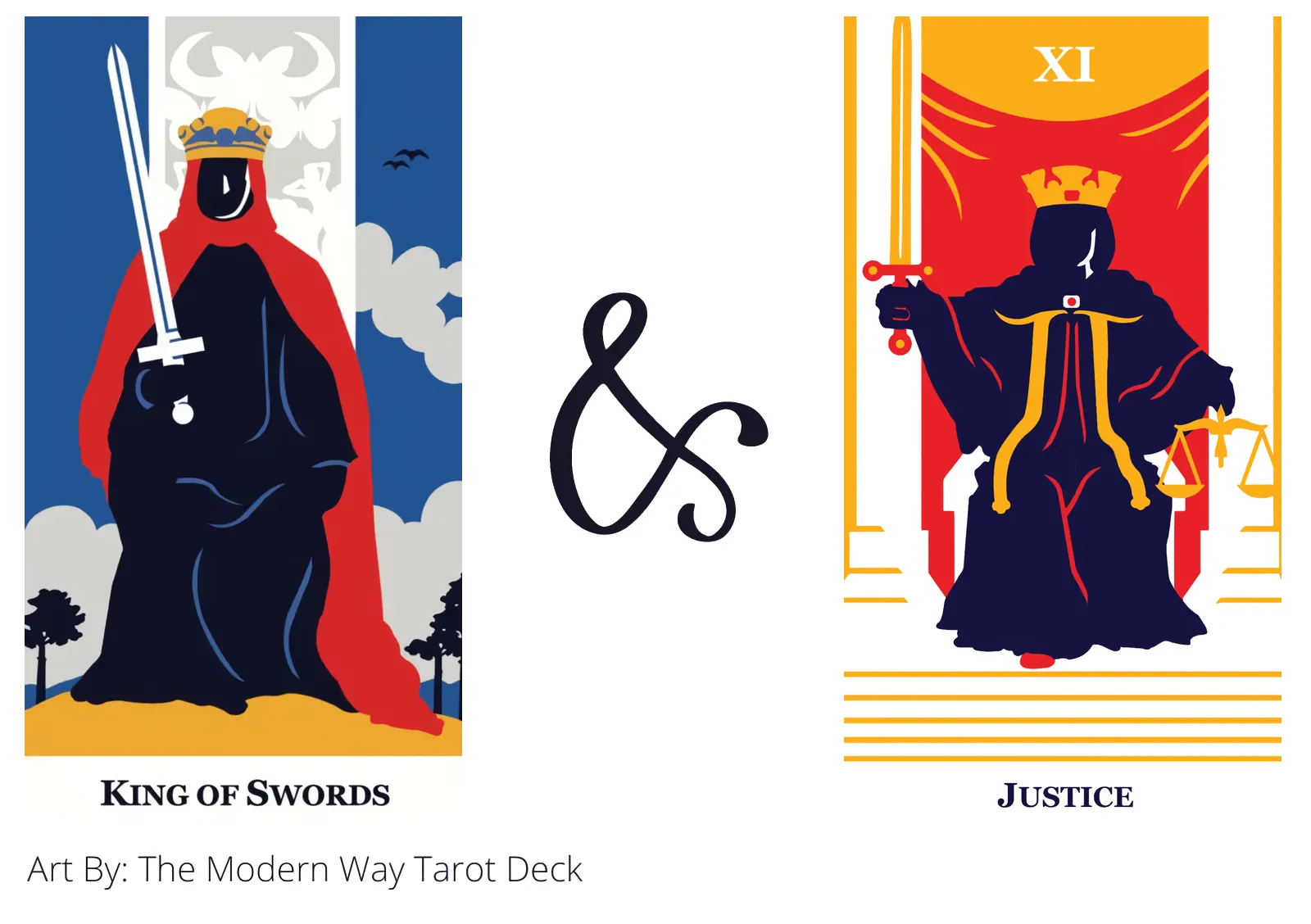 king of swords and justice tarot cards together