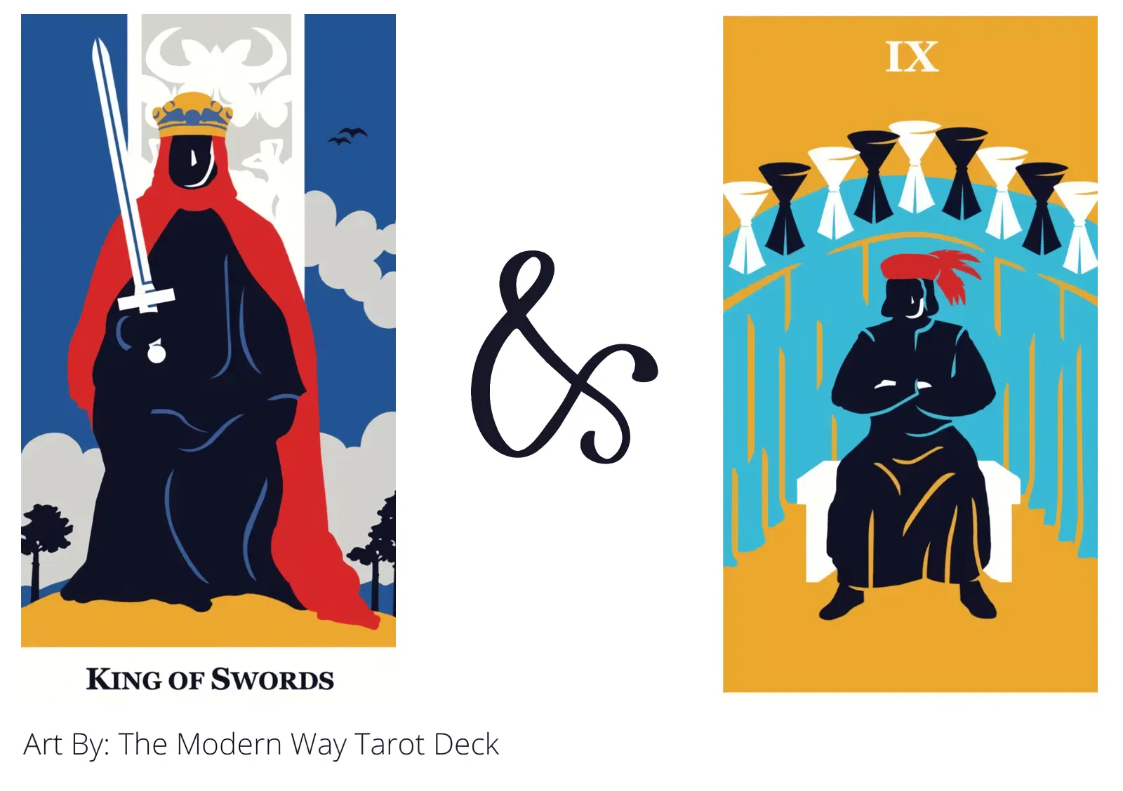 king of swords and nine of cups tarot cards together