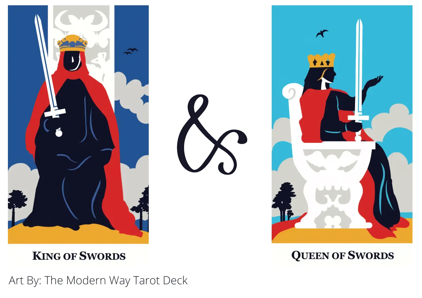 king of swords and queen of swords tarot cards together