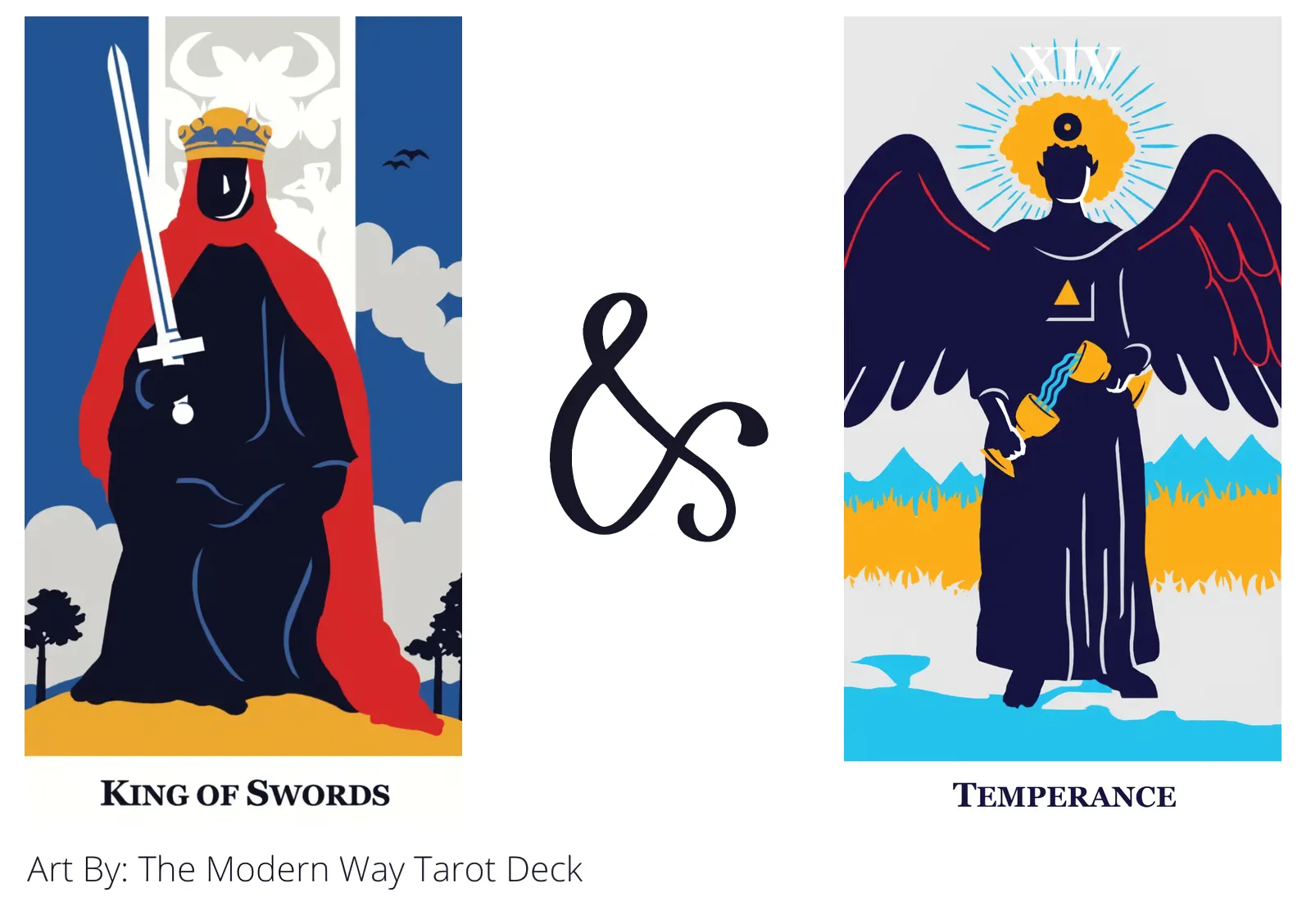 king of swords and temperance tarot cards together