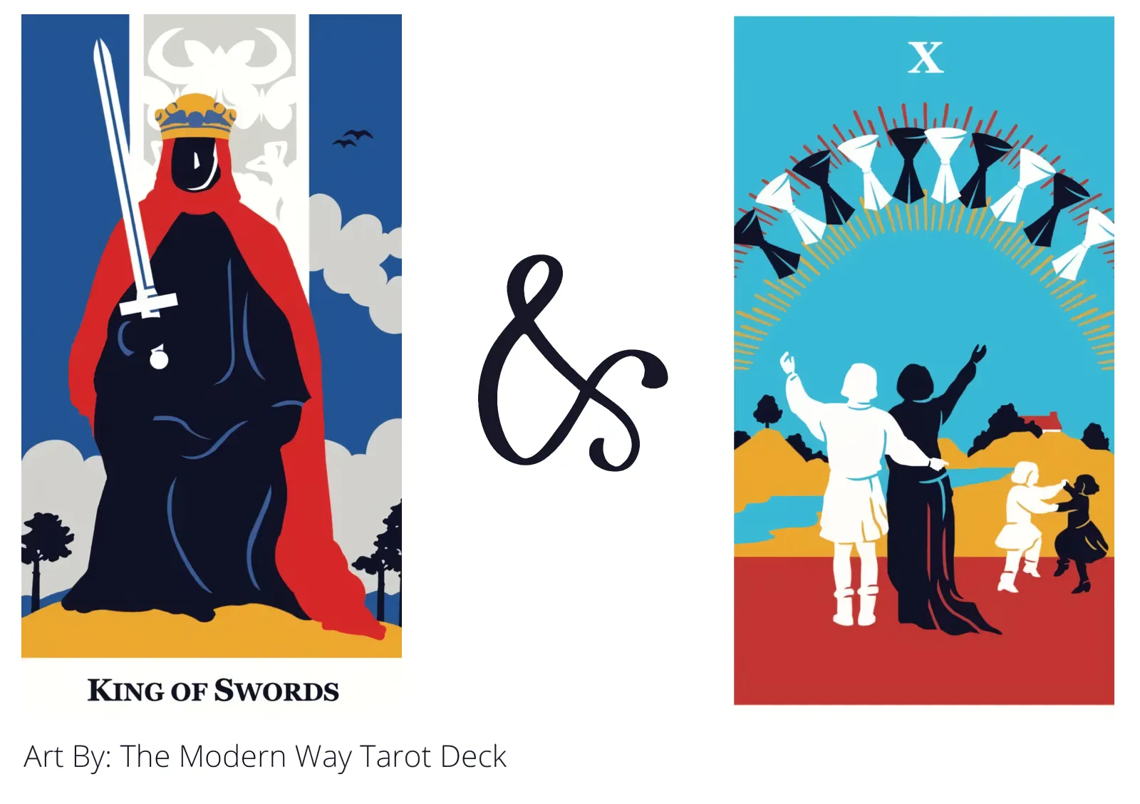 king of swords and ten of cups tarot cards together