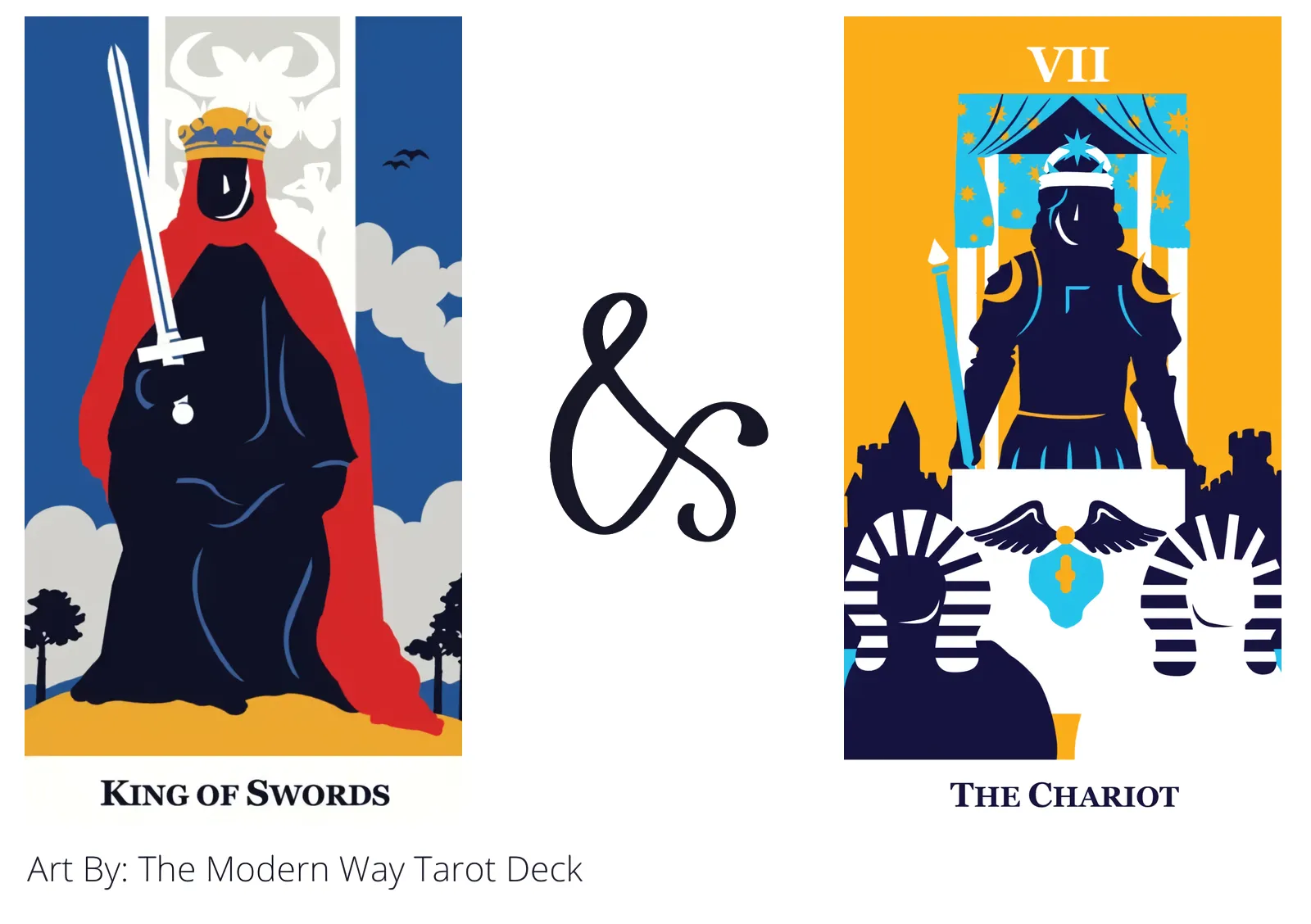 king of swords and the chariot tarot cards together