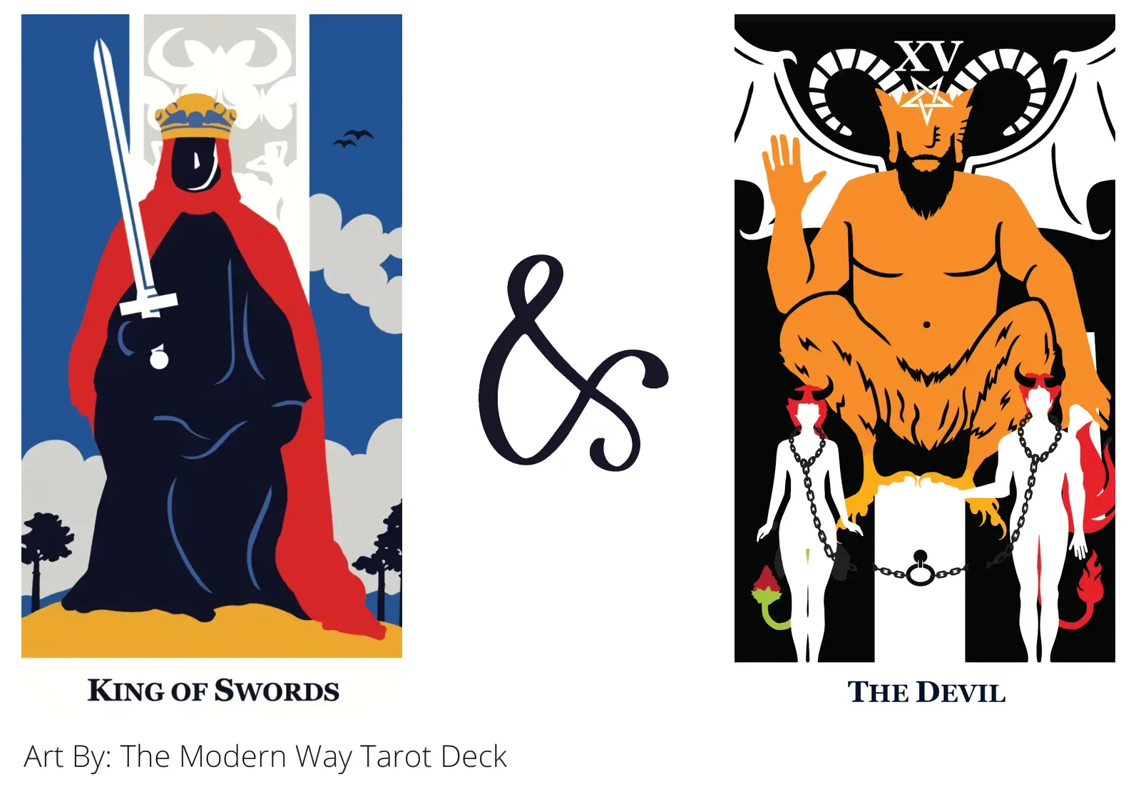 king of swords and the devil tarot cards together