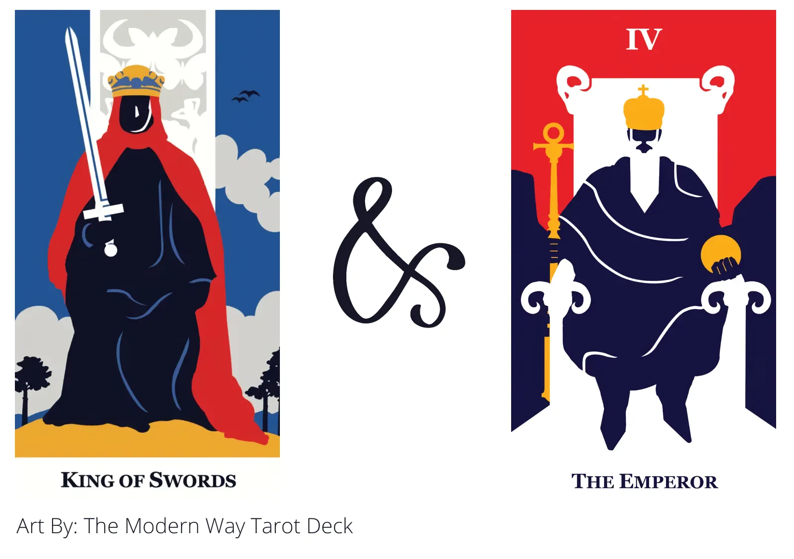 king of swords and the emperor tarot cards together