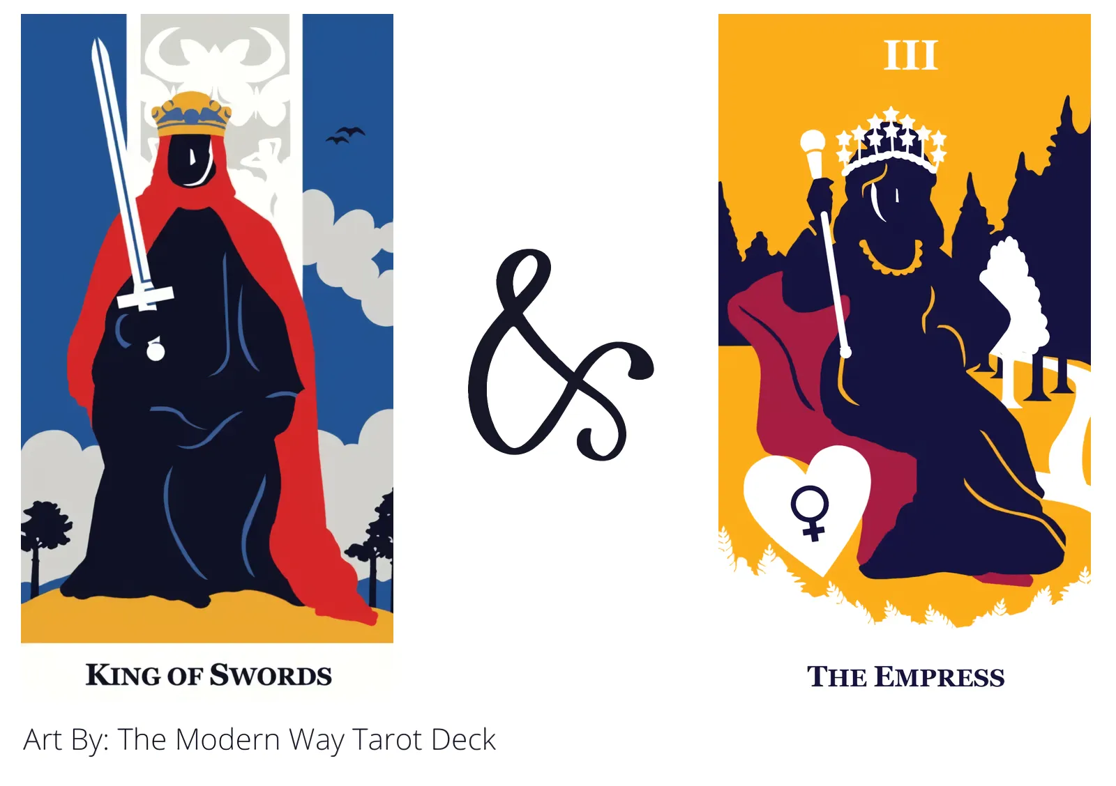 king of swords and the empress tarot cards together