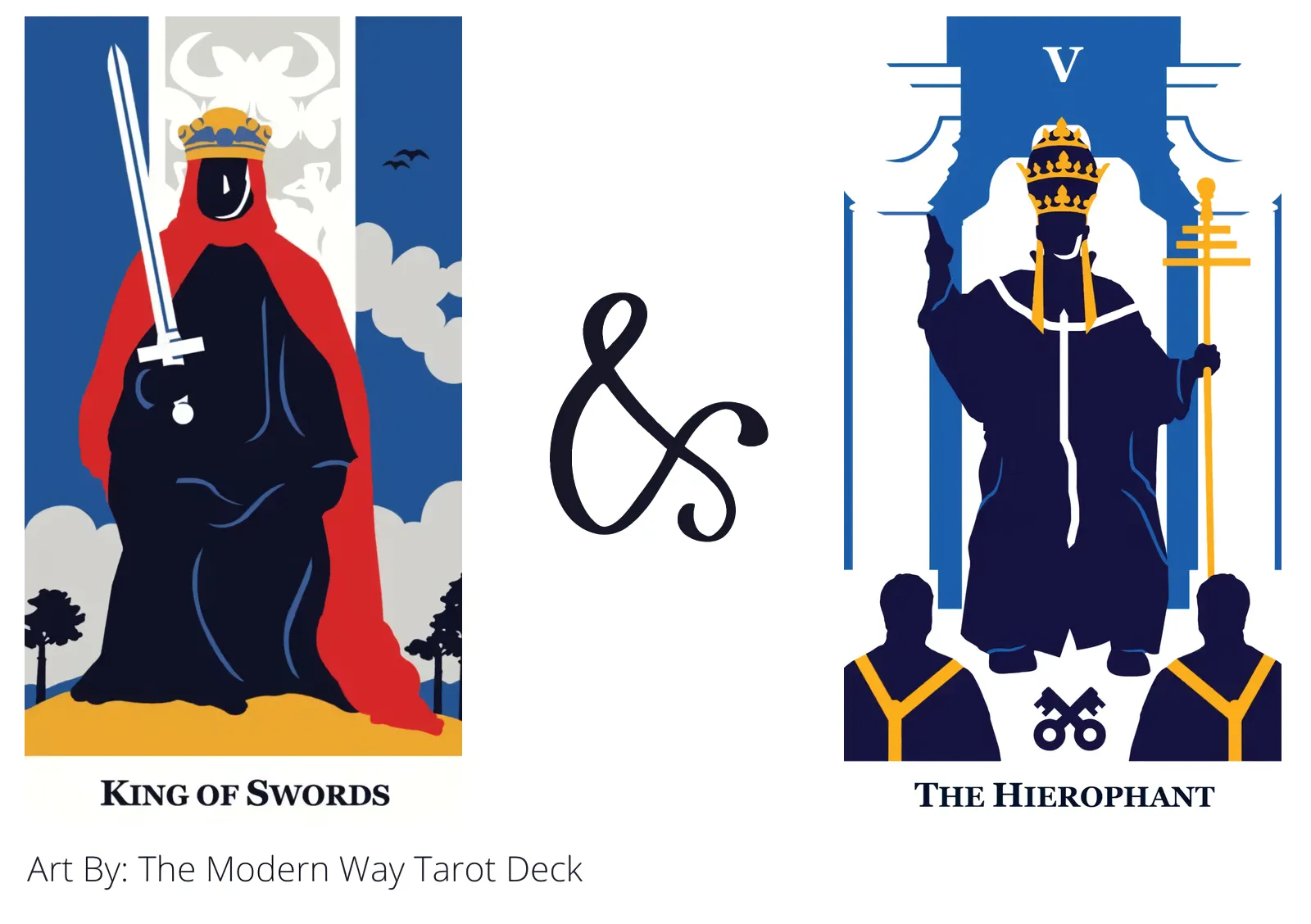 king of swords and the hierophant tarot cards together