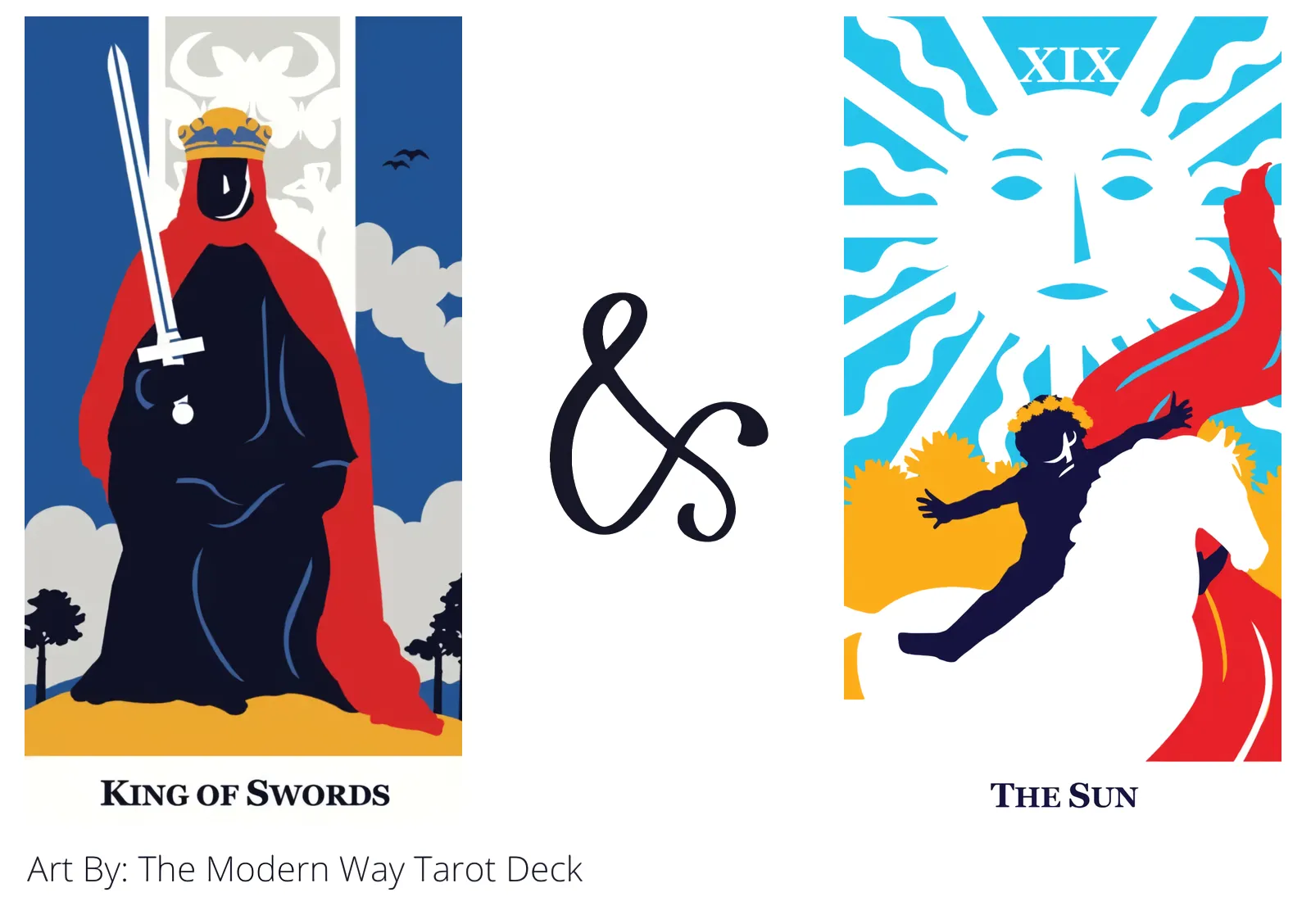 king of swords and the sun tarot cards together