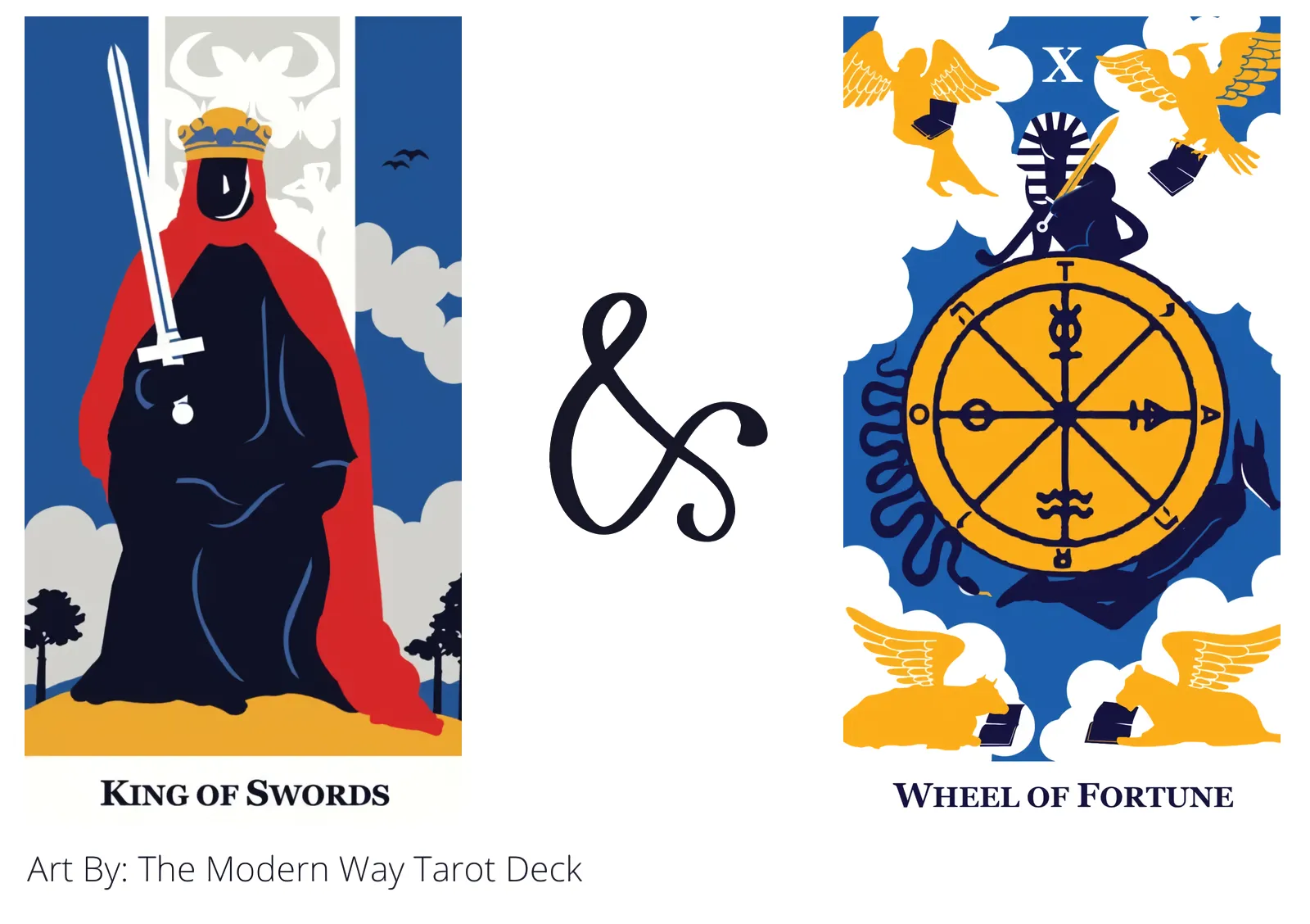 king of swords and wheel of fortune tarot cards together