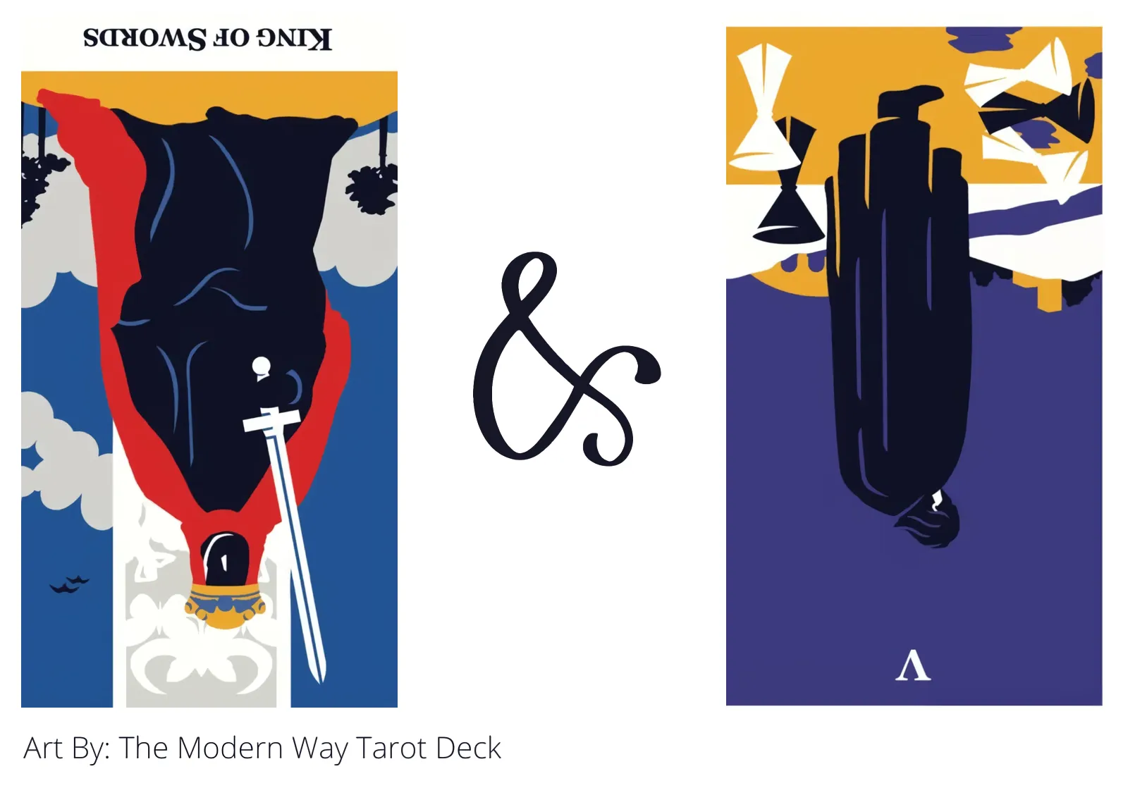 king of swords reversed and five of cups reversed tarot cards together