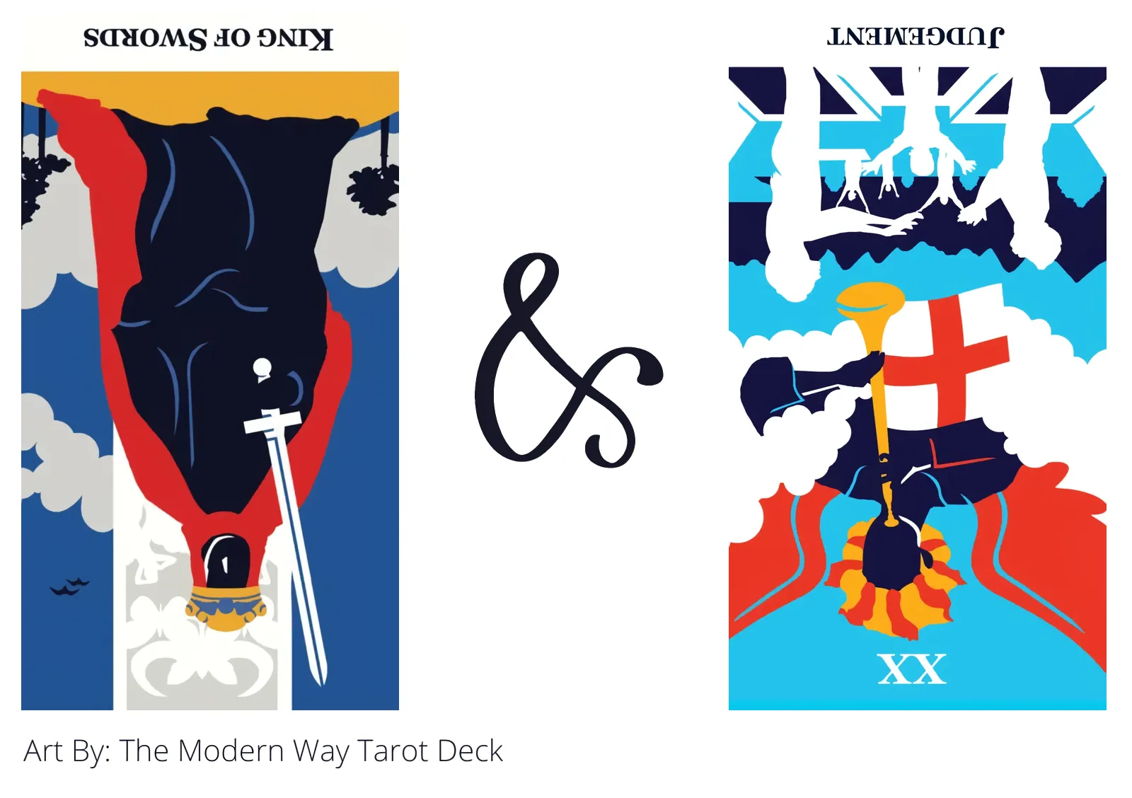 king of swords reversed and judgement reversed tarot cards together