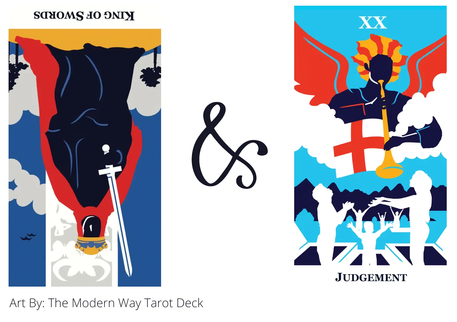 king of swords reversed and judgement tarot cards together