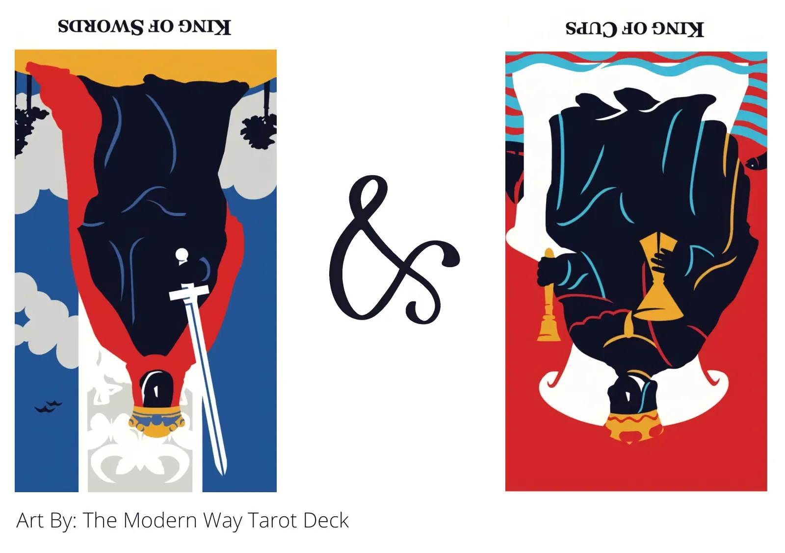 king of swords reversed and king of cups reversed tarot cards together
