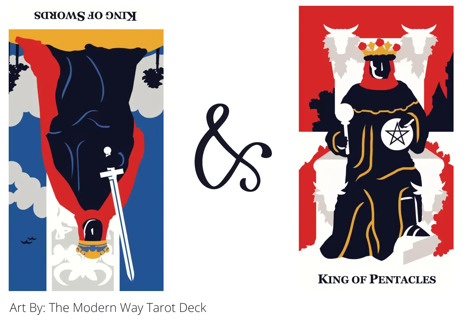 king of swords reversed and king of pentacles tarot cards together