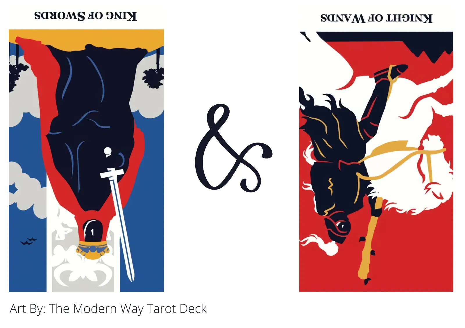 king of swords reversed and knight of wands reversed tarot cards together
