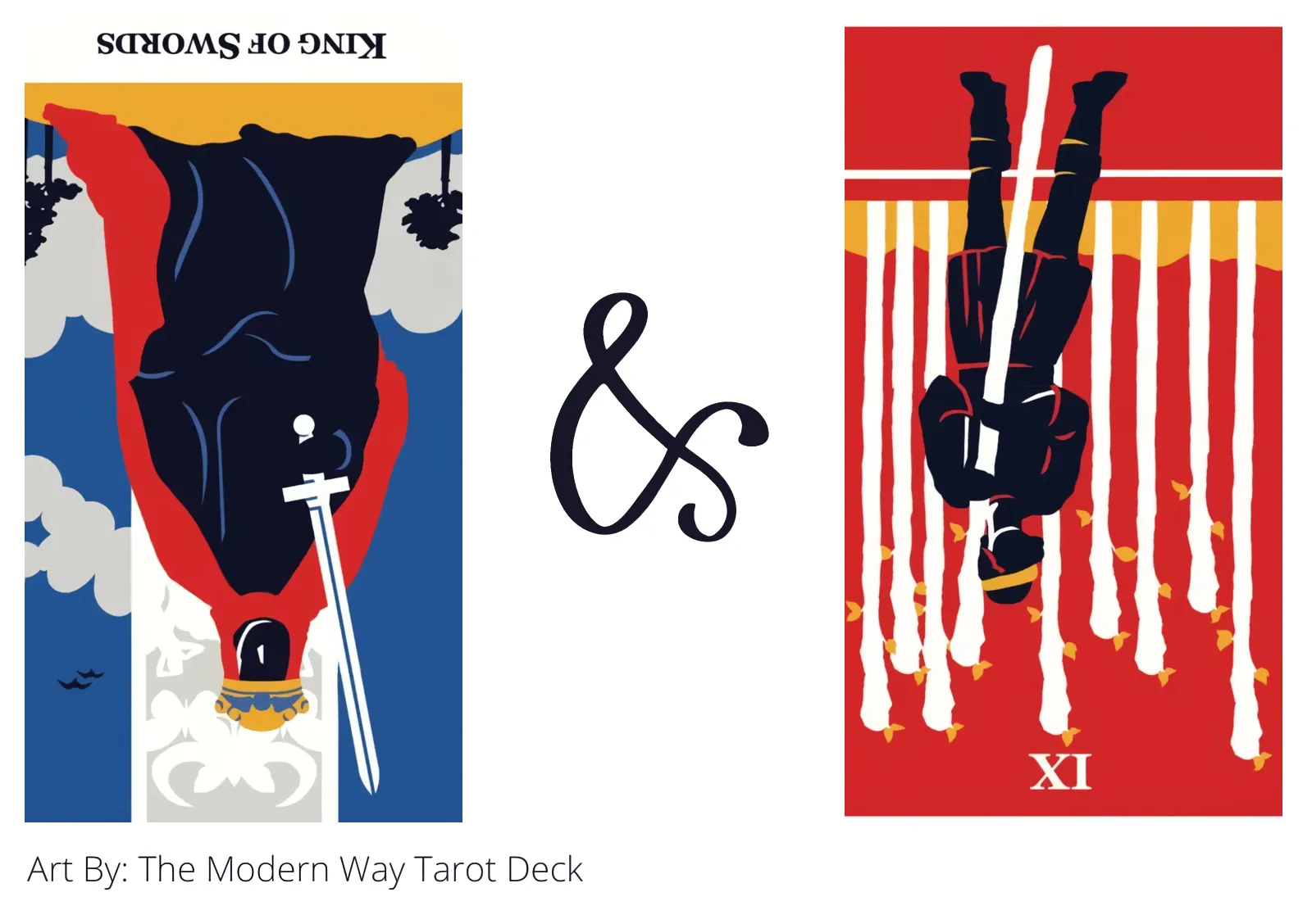 king of swords reversed and nine of wands reversed tarot cards together
