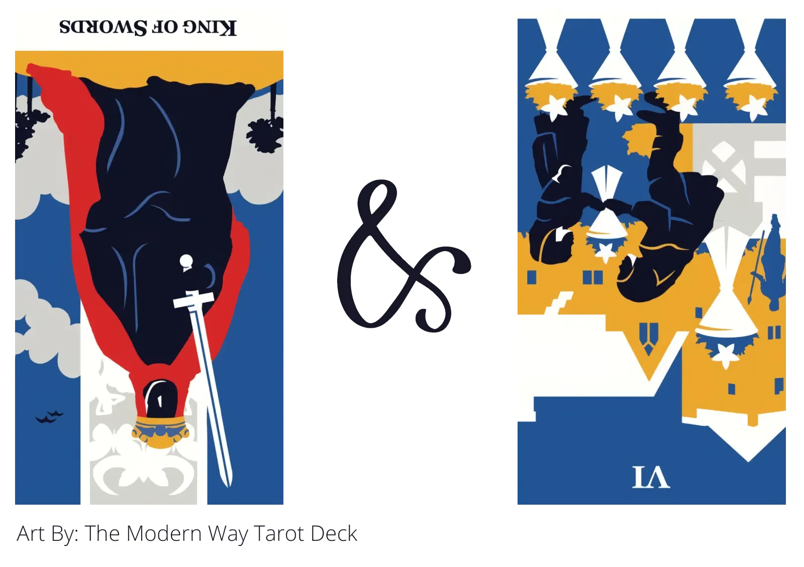 king of swords reversed and six of cups reversed tarot cards together
