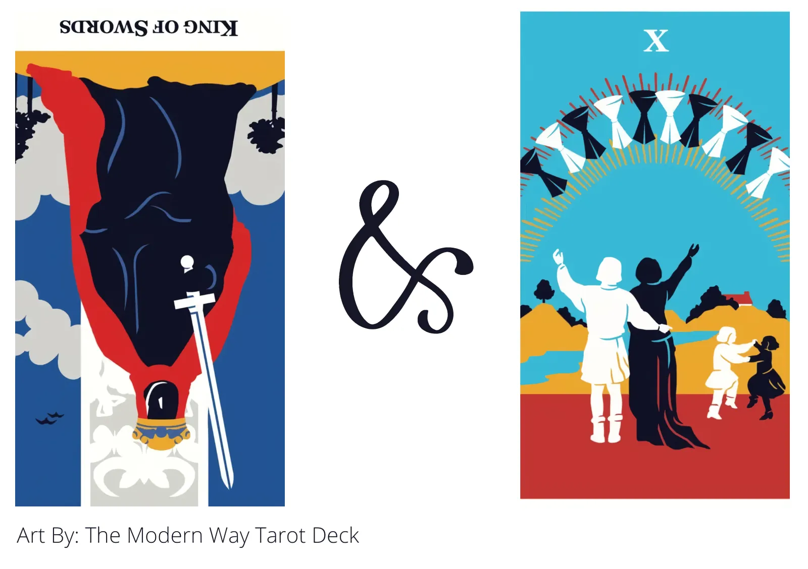 king of swords reversed and ten of cups tarot cards together