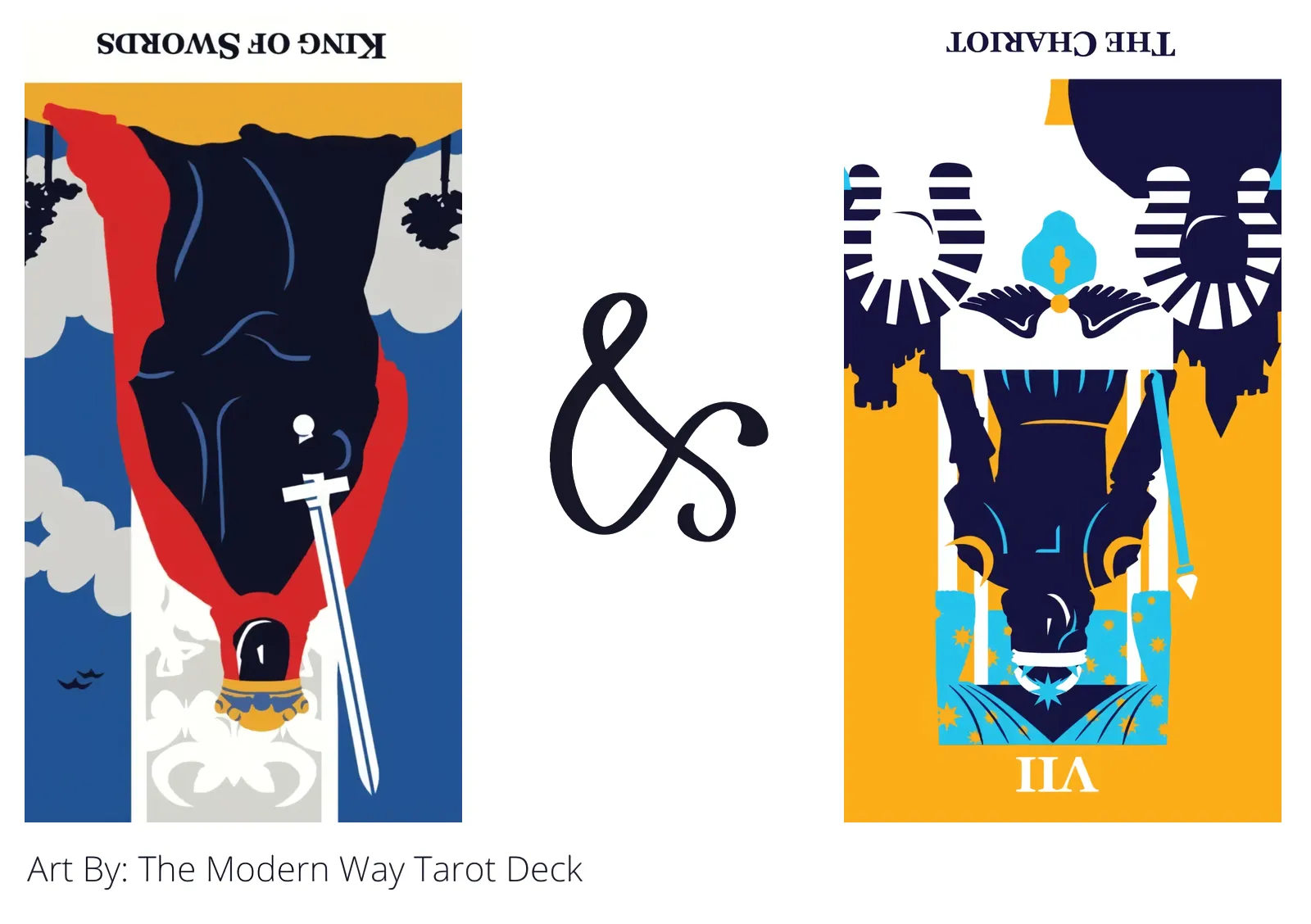 king of swords reversed and the chariot reversed tarot cards together