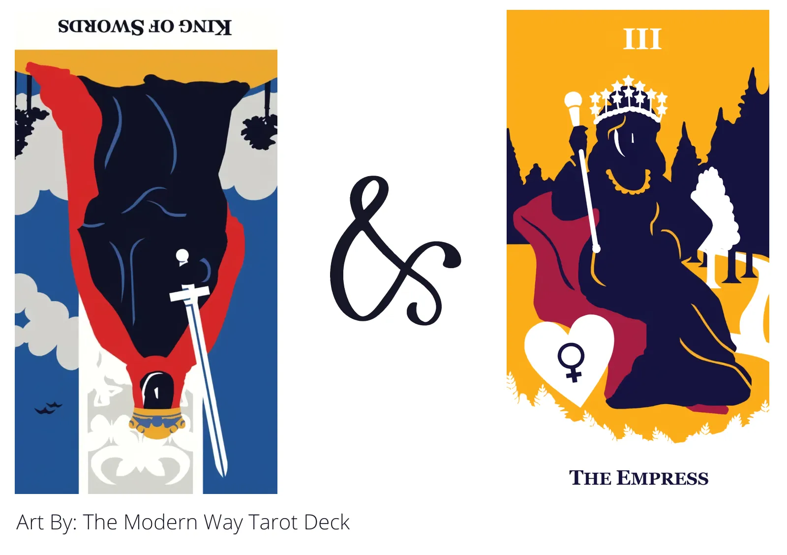 king of swords reversed and the empress tarot cards together