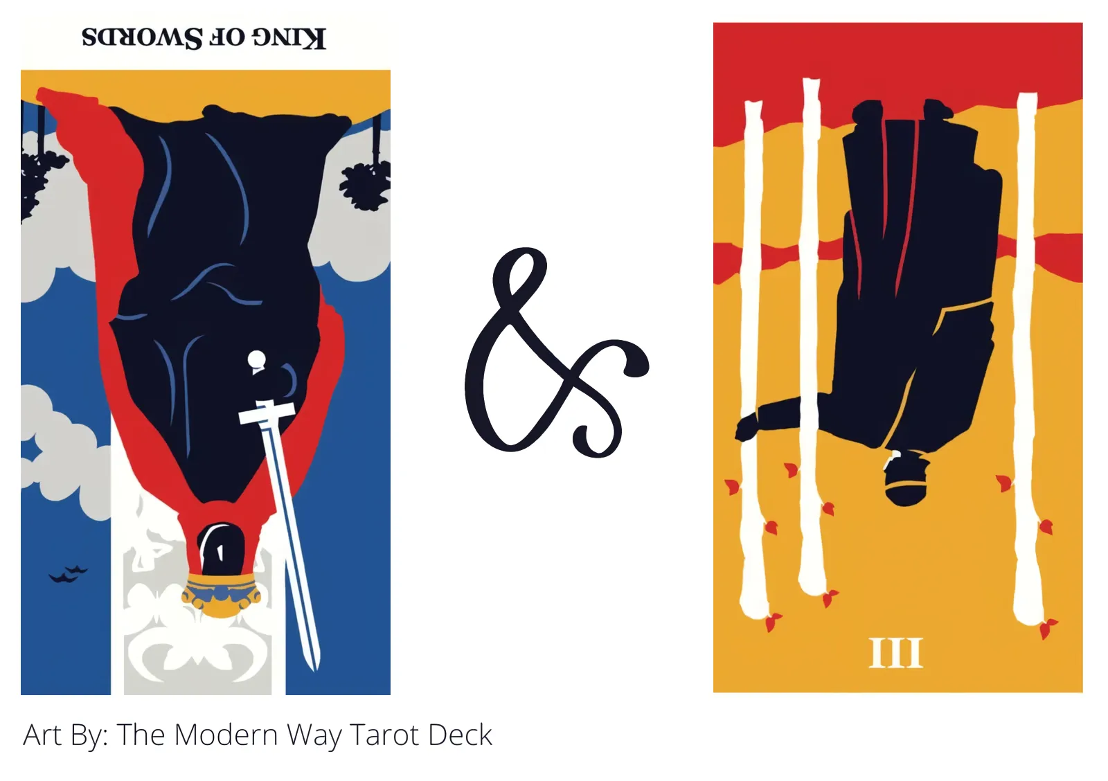 king of swords reversed and three of wands reversed tarot cards together