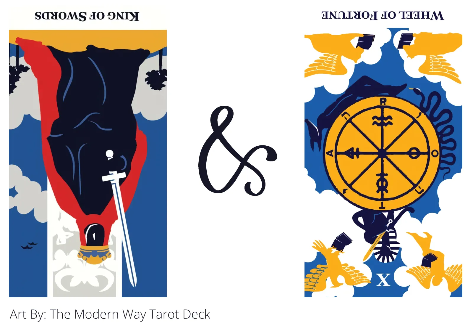 king of swords reversed and wheel of fortune reversed tarot cards together