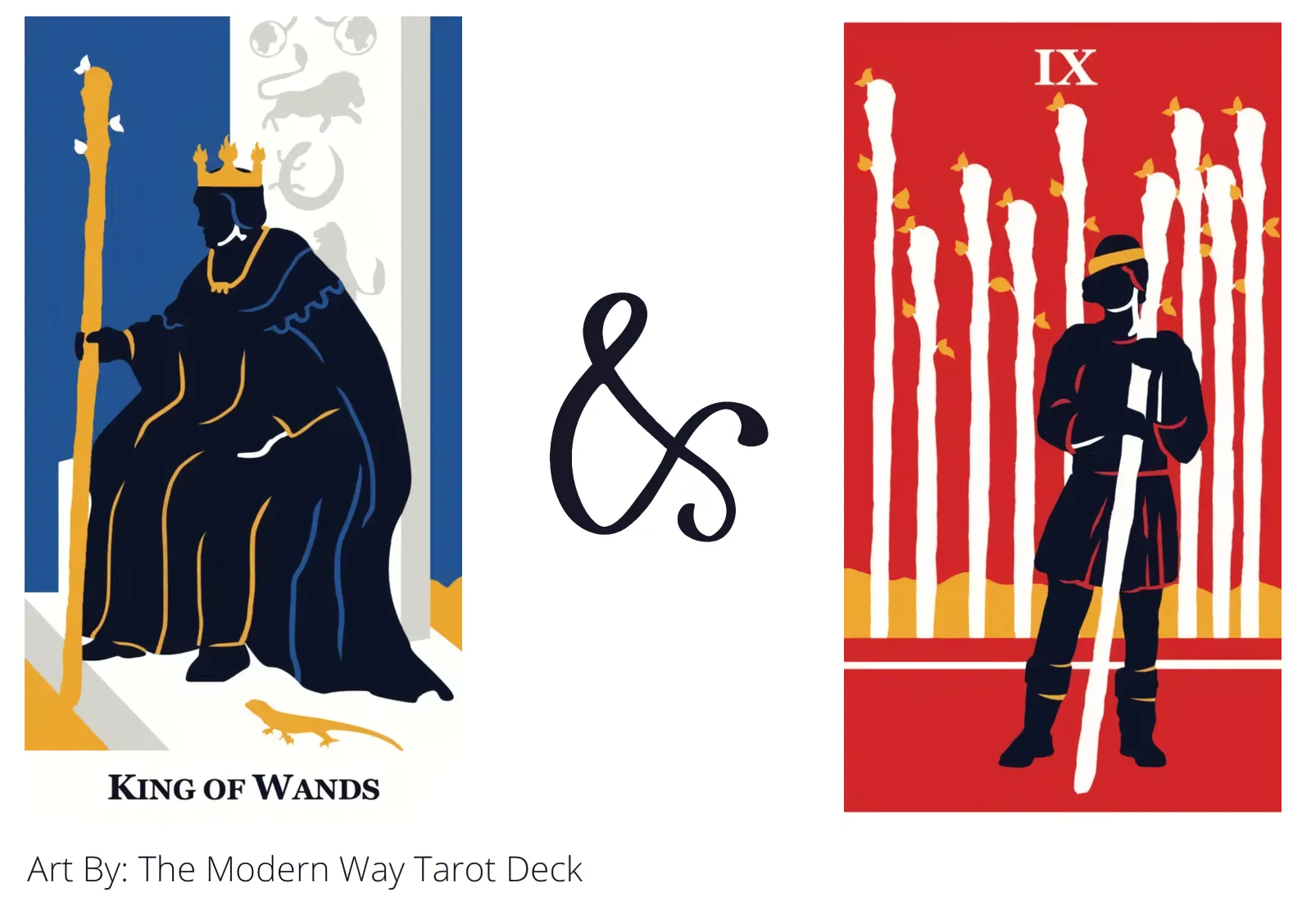 king of wands and nine of wands tarot cards together