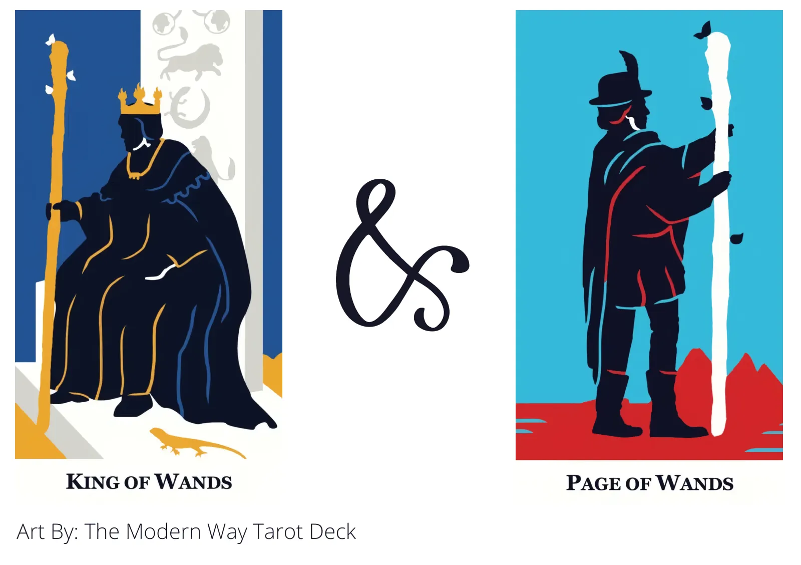 king of wands and page of wands tarot cards together