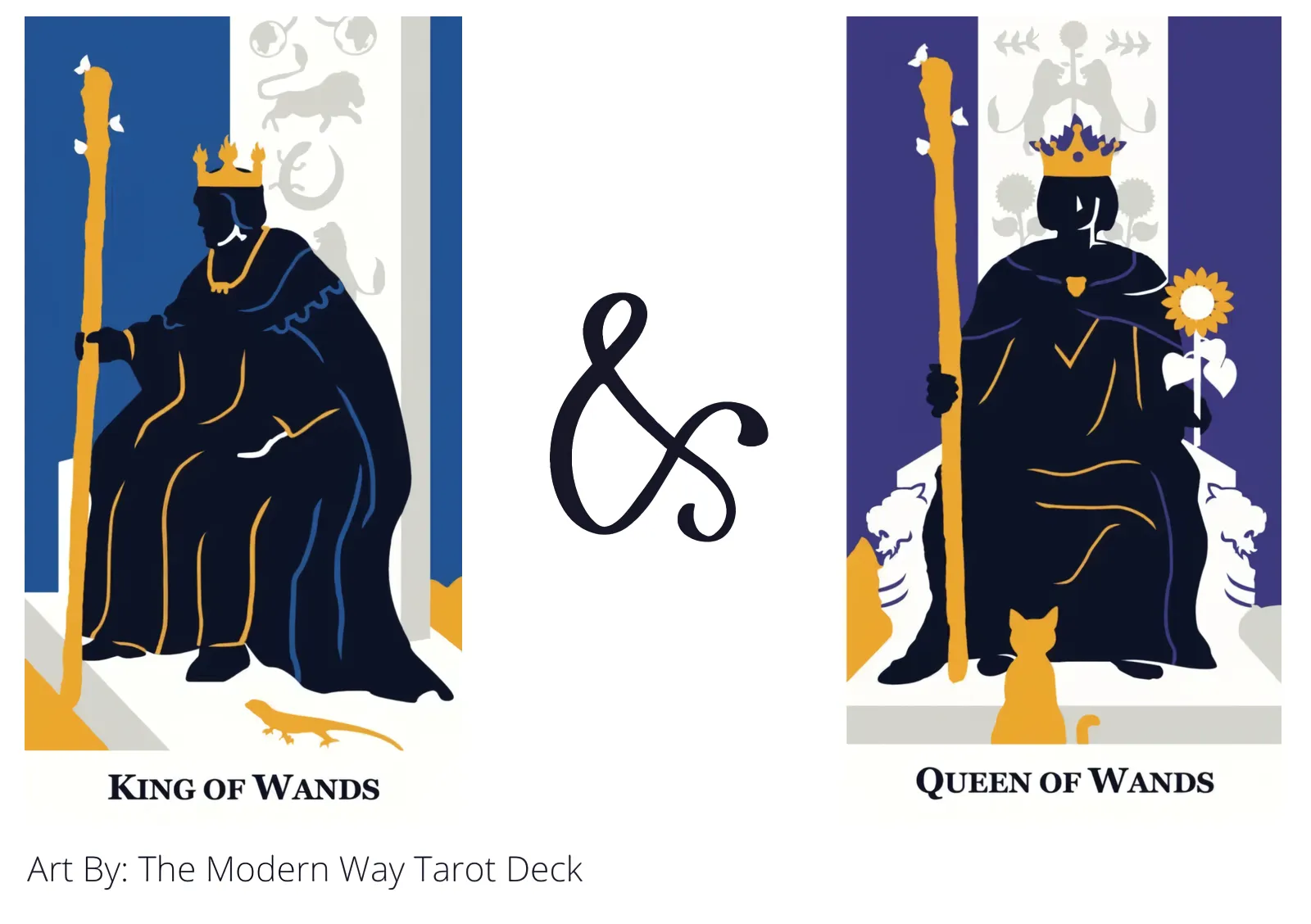 king of wands and queen of wands tarot cards together