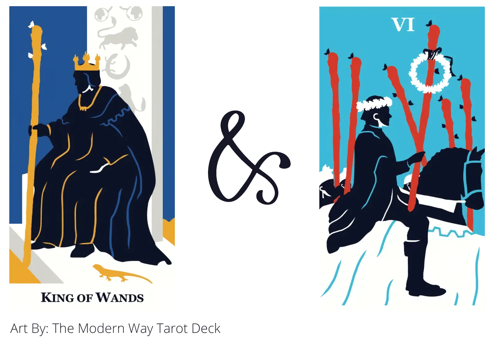 king of wands and six of wands tarot cards together