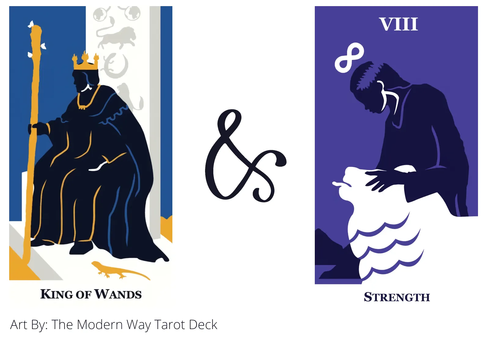 king of wands and strength tarot cards together