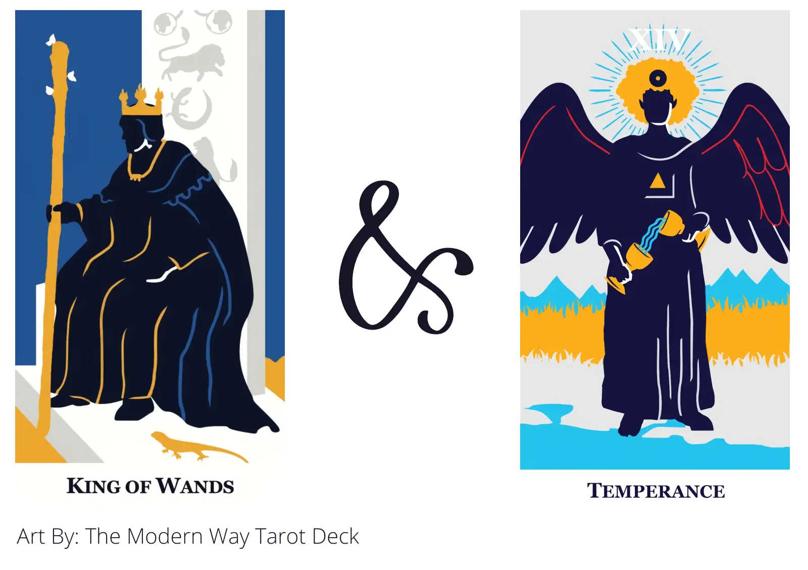 king of wands and temperance tarot cards together