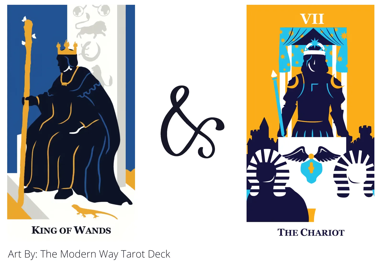 king of wands and the chariot tarot cards together