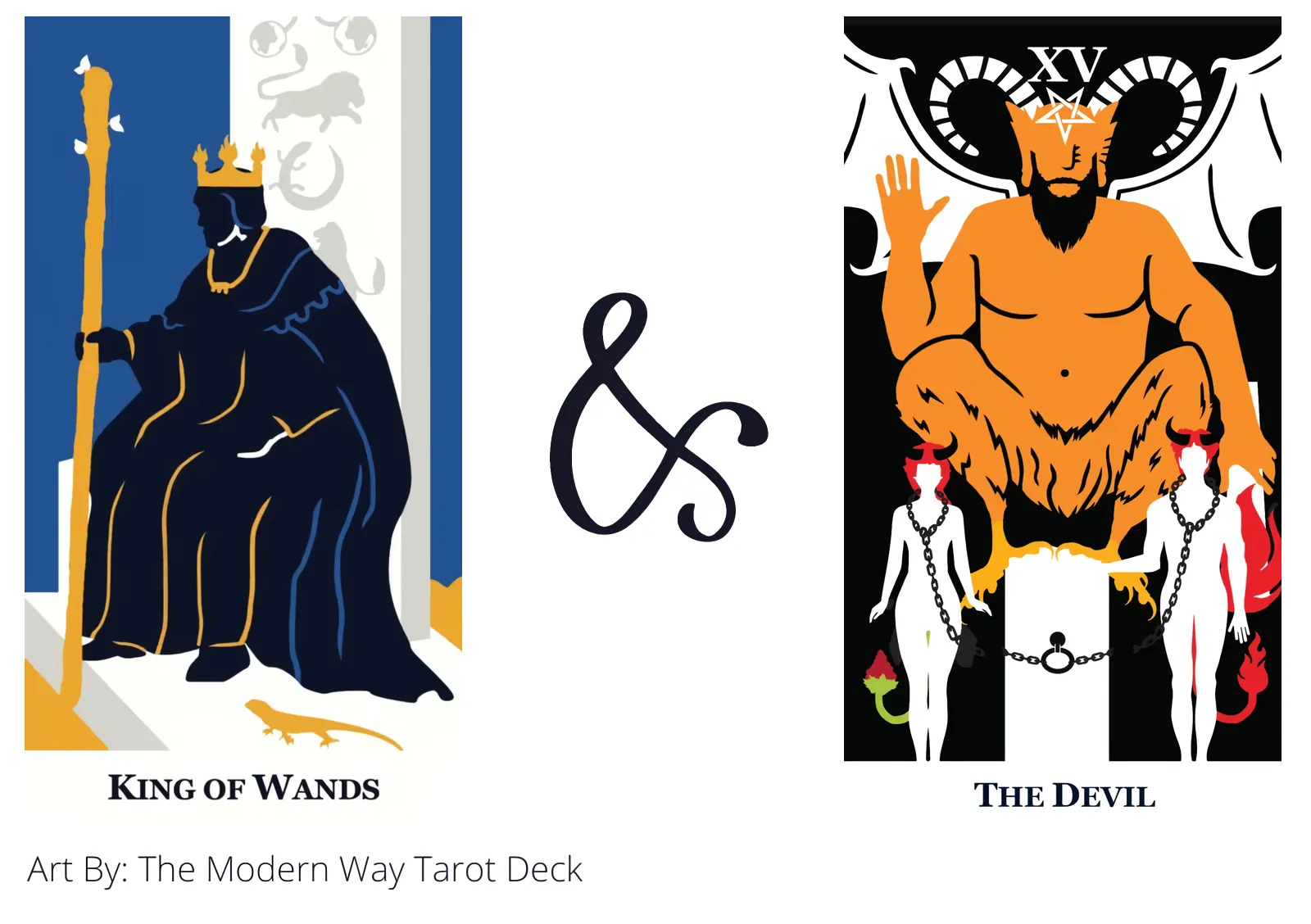 king of wands and the devil tarot cards together