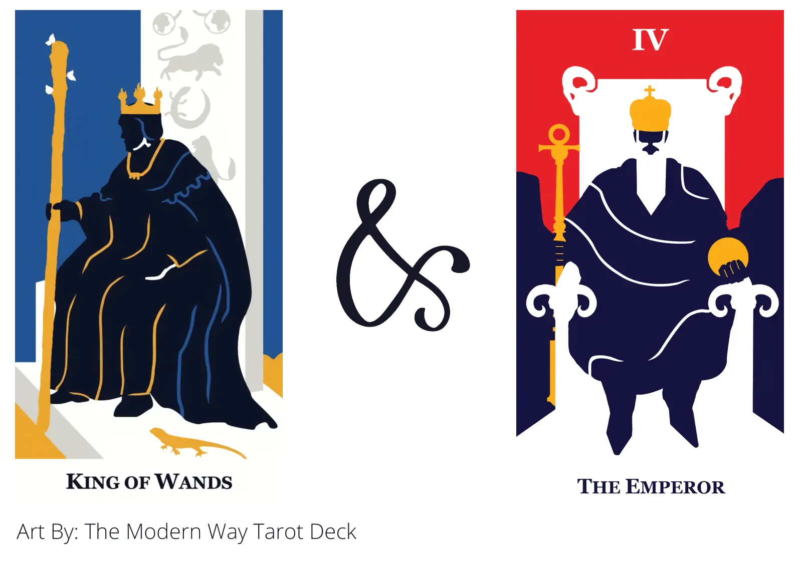 king of wands and the emperor tarot cards together