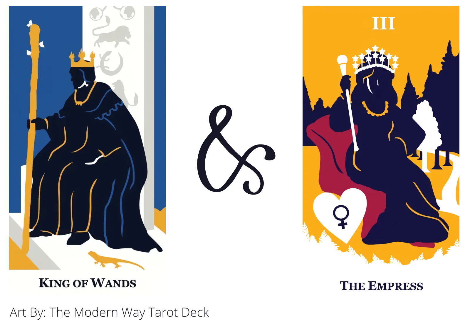king of wands and the empress tarot cards together