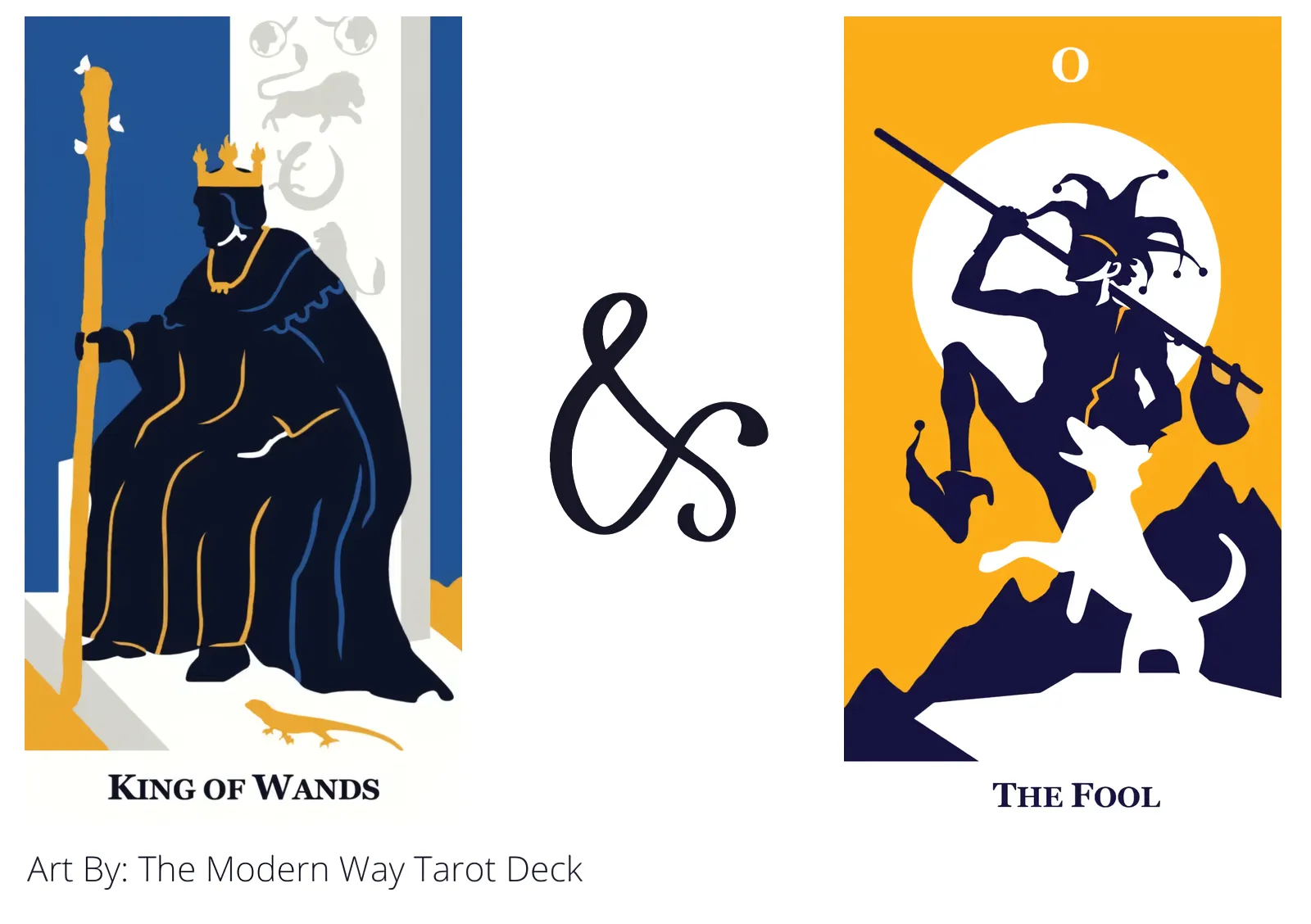king of wands and the fool tarot cards together