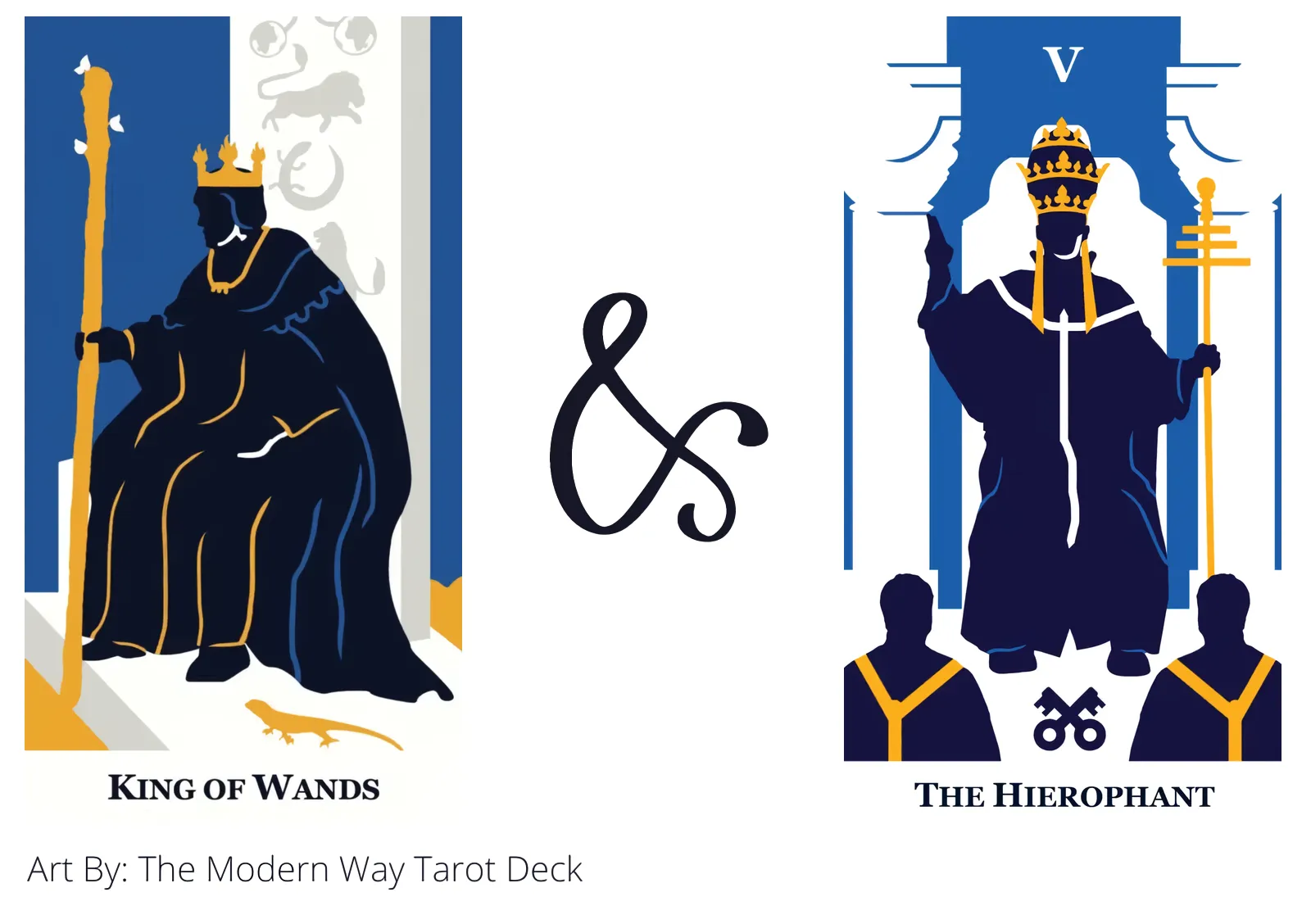 king of wands and the hierophant tarot cards together