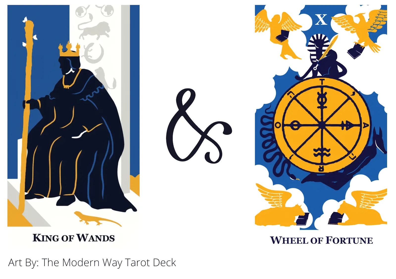 king of wands and wheel of fortune tarot cards together