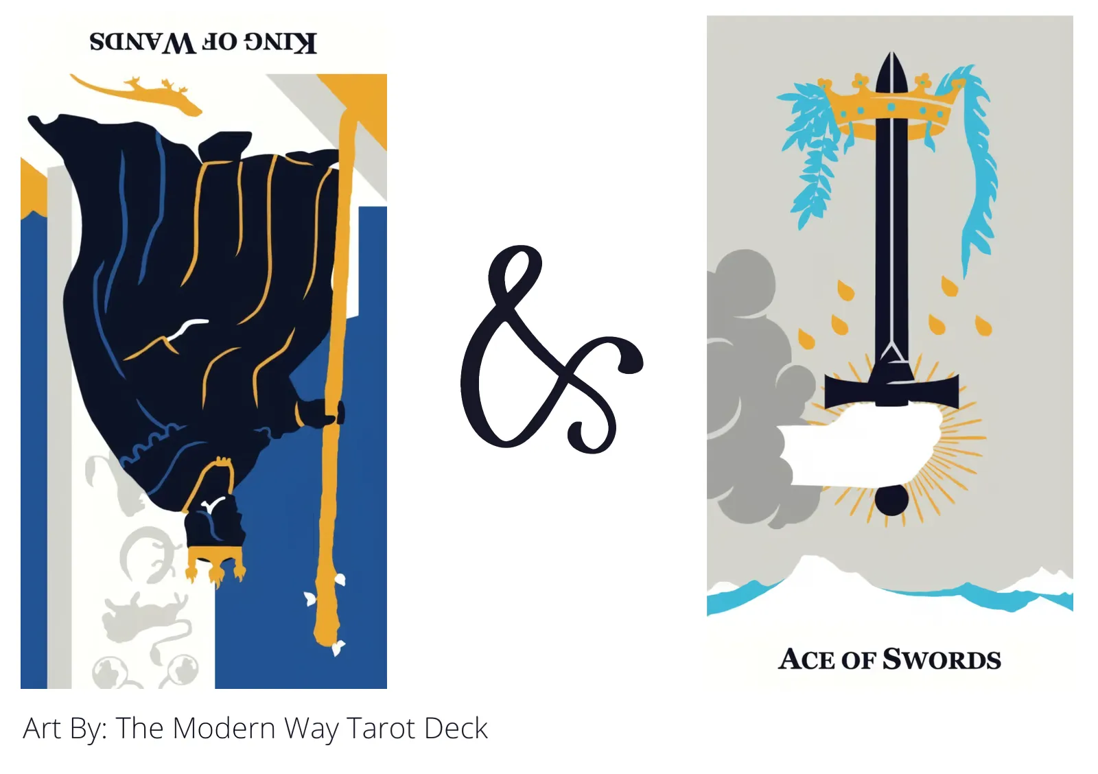 king of wands reversed and ace of swords tarot cards together