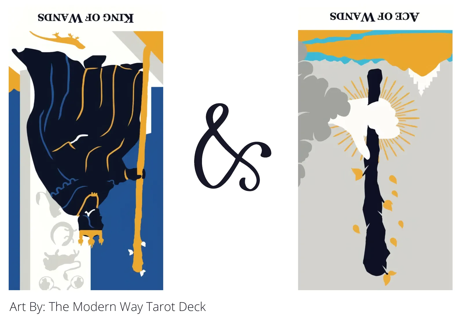 king of wands reversed and ace of wands reversed tarot cards together